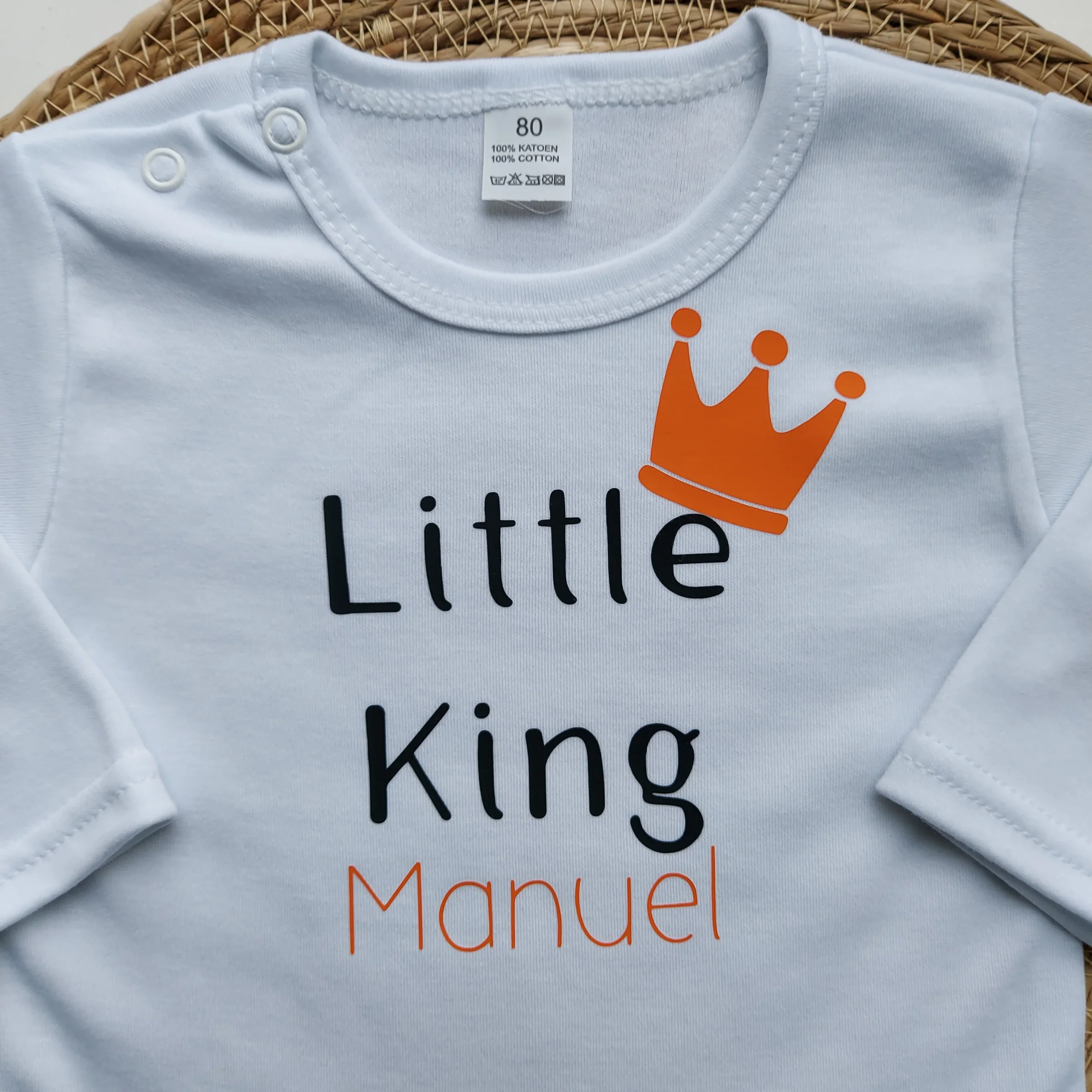 T-shirt Koningsdag lange mouwen - Little King / Queen - Afbeelding 3