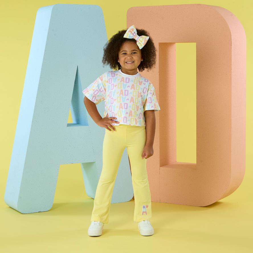 A’Dee Samantha loge print flare set (Bright White) - Afbeelding 2