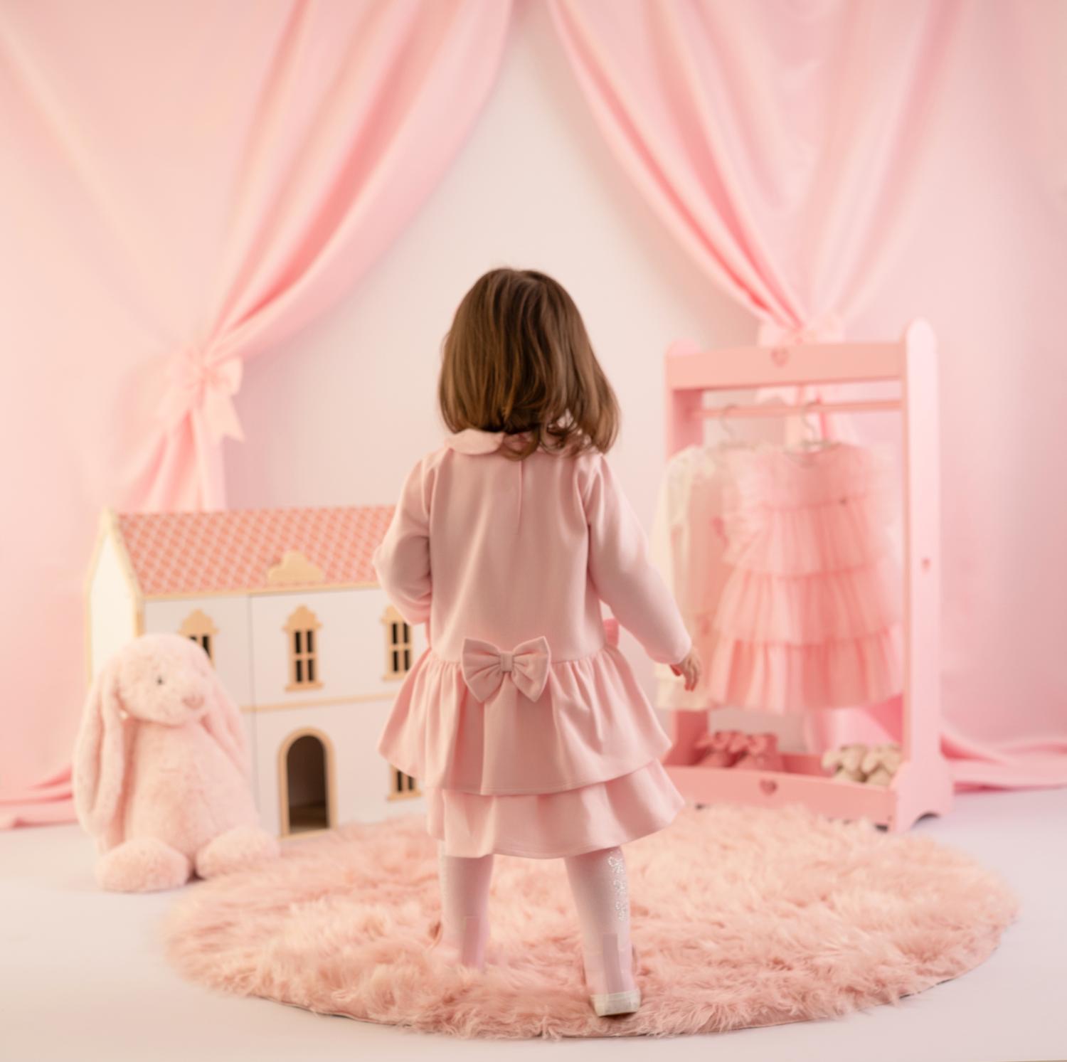 Little A Juniper Sweat ruche jurk (pink fairy) - Afbeelding 3