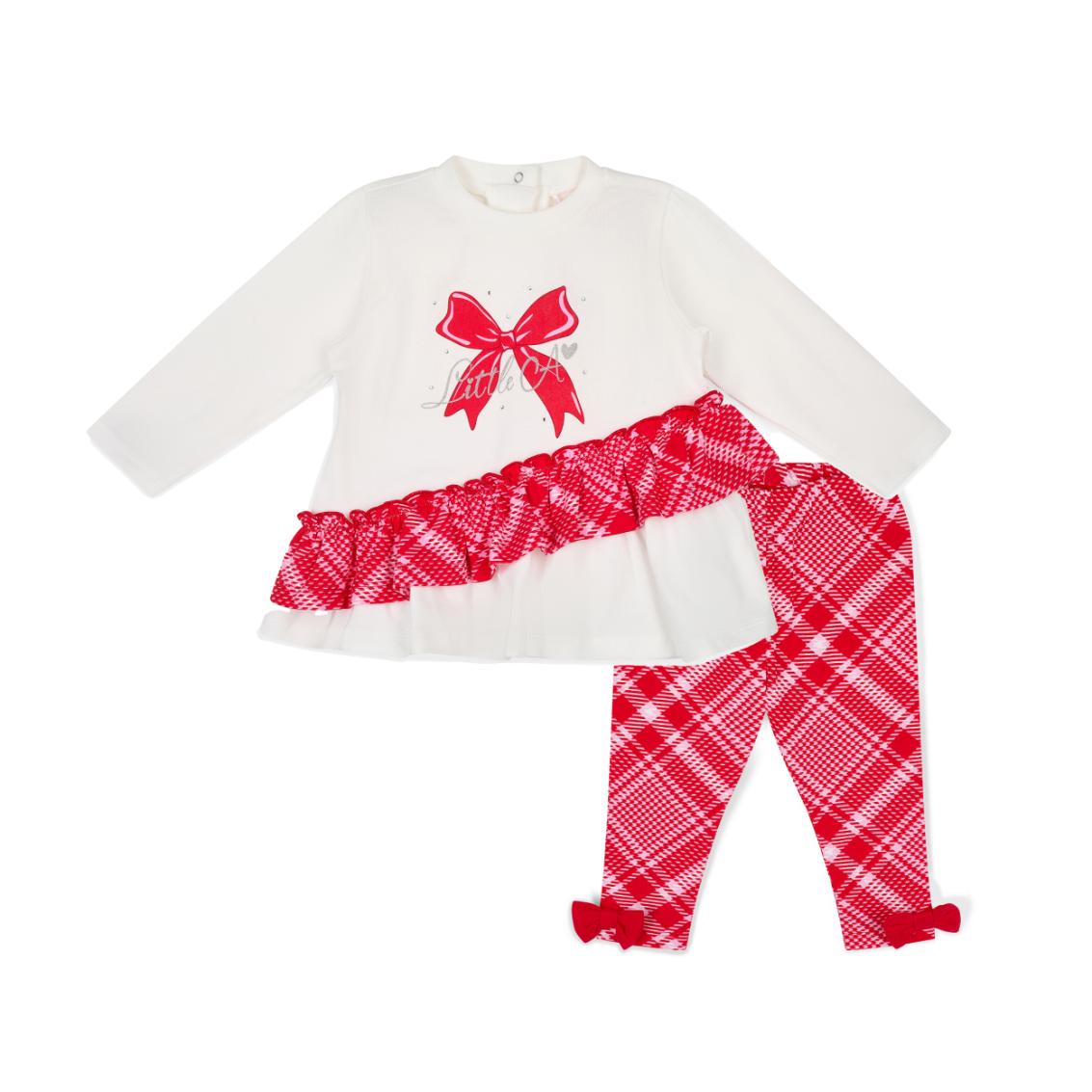 Little A Ruiten strik legging set Kiara (snow white) - Afbeelding 4