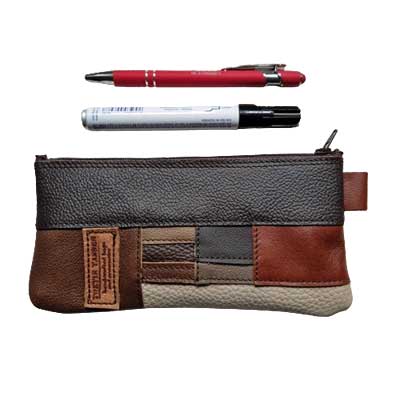 Etui Leer Patchwork Bruin 6 - Afbeelding 2