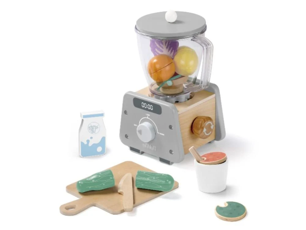 Houten Smoothie Blender Speelset | Met Accessoires & Snijfruit | Montessori Keukenspeelgoed - Afbeelding 8