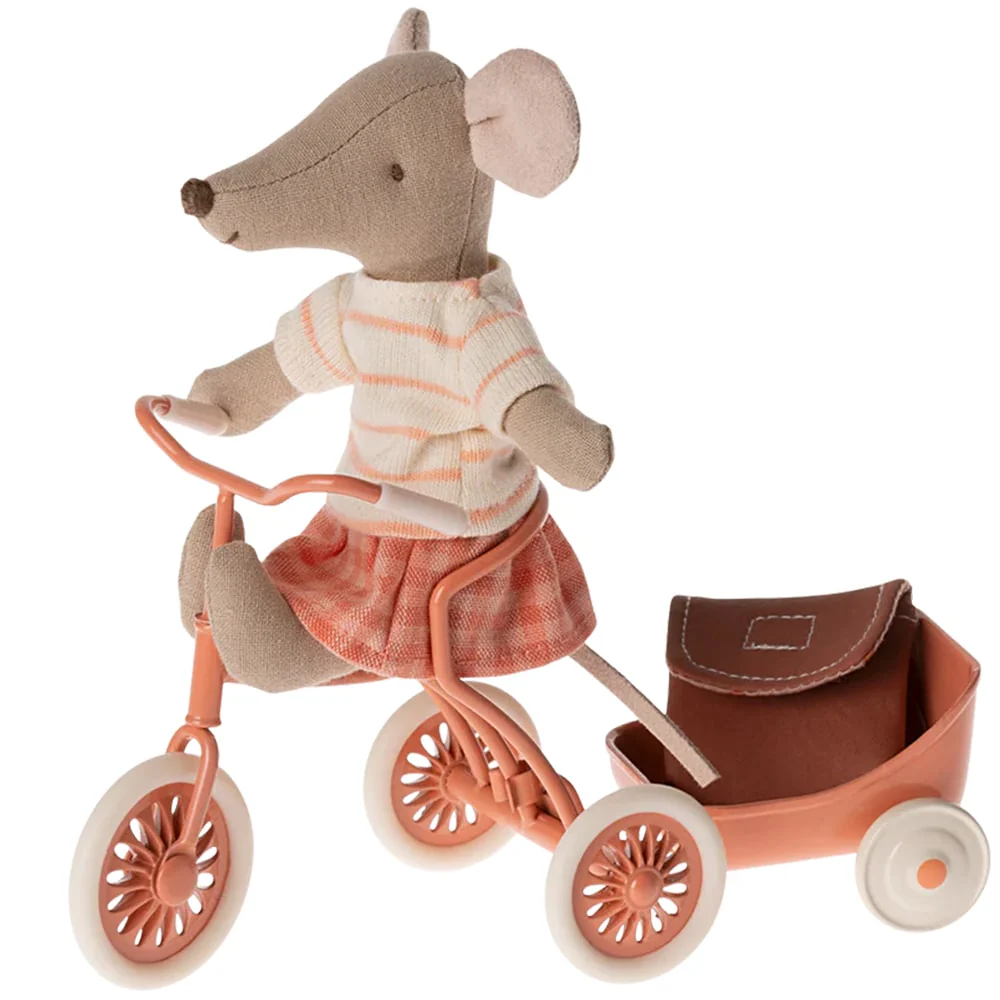 Maileg Driewieler Muis Grote Zus Koraal - 13cm - Afbeelding 3
