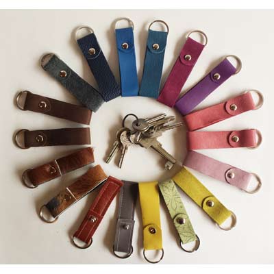 Sleutelhanger Leer – Licht Groen - Afbeelding 3