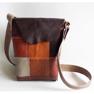 Damestas Leer Patchwork 7 – Bruin - Afbeelding 2