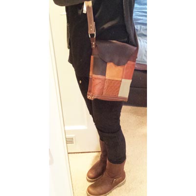 Damestas Leer Patchwork 7 – Bruin - Afbeelding 5